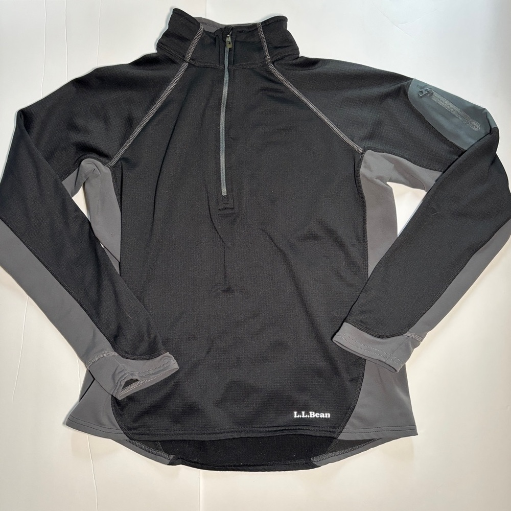 L.L. Bean Black‎ and Gray Performance Jacket with Quarter-Zip